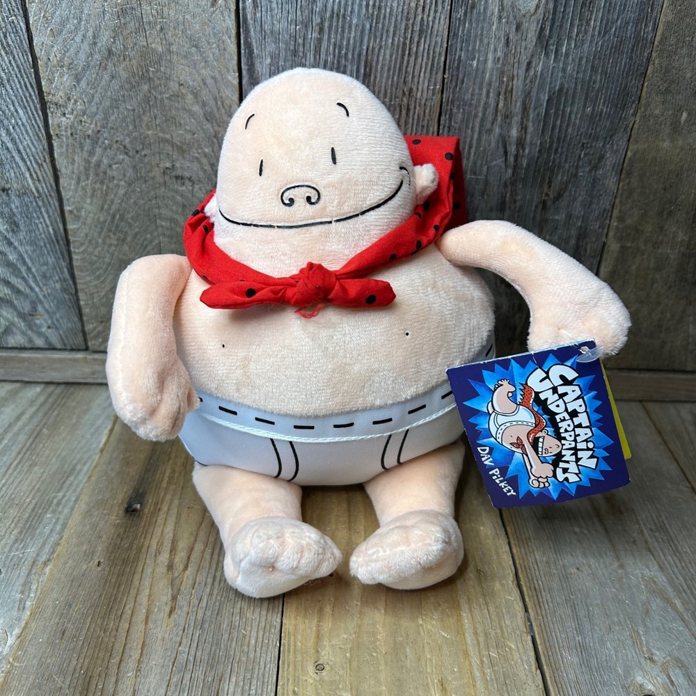MerryMakers Captain Underpants Plush Doll Dav Pilkey Scholastic Red Cape NWT